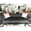 DIVA SILVER modern glamour black silver New York upholstered sofa