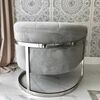 Stylish armchair Bent silver glamour for living room and dining room grey