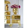 An exclusive bedside table, a wooden, varnished side table, with a mirror, gold VENICE