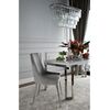 Classic dining chair with high back, glamor, modern, hamptons, steel straight legs, silver MODERN OUTLET