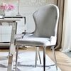 LOUIS modern grey upholstered glamour New York-style steel chair 49x55x95