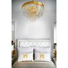 Glamor chandelier GLAMOR 50 cm crystal round, modern, hanging lamp, gold