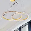 Crystal LED lamp, round ceiling lamp, ring, glamorous chandelier, modern gold BRINA