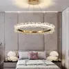 Crystal LED lamp, round ceiling lamp, ring, glamorous chandelier, modern gold BRINA