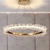 Crystal LED lamp, round ceiling lamp, ring, glamorous chandelier, modern gold BRINA
