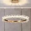 Crystal LED lamp, round ceiling lamp, ring, glamorous chandelier, modern gold BRINA