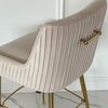 Modern glamor stool in beige golden velvet fabric PALOMA