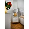 Glamour white gold lacquered bedside cabinet for bedroom Lorenzo S Gold