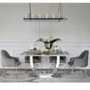 Exclusive glamor table for the dining room, modern, designer, white marble top, silver ART DECO