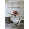 Exclusive glamor table for the dining room, modern, designer, white marble top, silver ART DECO