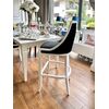Upholstered stool REGINA glamor beech, black, white OUTLET