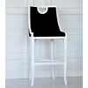 Upholstered stool REGINA glamor beech, black, white OUTLET
