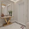 Gold console, modern, white marble top, glamour, LV COLLECTION