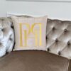 Pillow PH 40x40 with logo beige in velor fabric