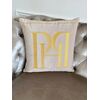 Pillow PH 40x40 with logo beige in velor fabric