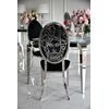 Krzesło glamour ekskluzywne do jadalni, nowoczesne, stalowe czarny, srebrny MEDUSA