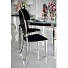 Krzesło glamour ekskluzywne do jadalni, nowoczesne, stalowe czarny, srebrny MEDUSA