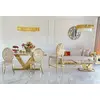 Exclusive glamor dining table, modern, with white marble, gold LV COLLECTION