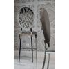 Luxurious, glamorous, modern stool in velvet gray, silver AZURO fabric