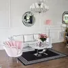 ART DECO modern gold living room coffee table with white marble top [CLONE]