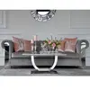 ART DECO modern gold living room coffee table with white marble top [CLONE]