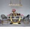 Exclusive glamor dining table, modern, designer, white marble top, gold ART DECO OUTLET