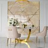 Exclusive glamor dining table, modern, designer, white marble top, gold ART DECO OUTLET