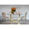 Exclusive glamor dining table, modern, designer, white marble top, gold ART DECO OUTLET