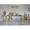 Dining chair, elegant, steel, modern, beige, gold AZURO OUTLET
