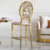 Luxurious, modern, glamor, island stool, beige, gold Medusa