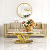 Glamorous sofa for the living room, designer, exclusive, luxurious with gold strips MONACO