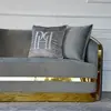 MADONNA elegant and modern grey gold glamour New York-style upholstered sofa for living room OUTLET
