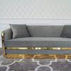 Luksusowa sofa złota 3 osobowa szara nowoczesna MADONNA OUTLET