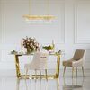 Glamor Dining Table Exclusive, Steel, Gold, brown Top 220 cm KENT OUTLET