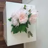 Bouquet of artificial flowers, decorative, elegant, salmon peonies