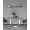 Ekskluzywny stół do jadalni, glamour, nowoczesny, designerski, biały blat marmurowy, srebrny ART DECO 220 cm OUTLET