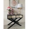 VIKI mirror console, glamorous, modern, black  or white with high gloss silver