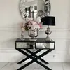 VIKI mirror console, glamorous, modern, black  or white with high gloss silver