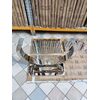 Exclusive modern glamor table for the dining room, white glass, steel top, silver MARCELLO 180cm OUTLET