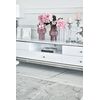 RTV chest of drawers LORENZO L SILVER High gloss white and silver