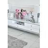 RTV chest of drawers LORENZO L SILVER High gloss white and silver