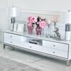RTV chest of drawers LORENZO L SILVER High gloss white and silver