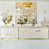 Gold console, modern, white marble top, glamour, LV COLLECTION