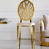 Luxurious island stool, glamor in velvet fabric beige gold AZURO OUTLET