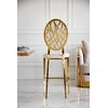 Luxurious island stool, glamor in velvet fabric beige gold AZURO OUTLET