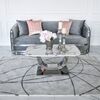 Modern, designer carpet for the living room, for the bedroom, glamor, grey, STRIPES SILVER