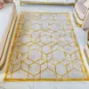 Nowoczesny dywan, geometryczny, do salonu, glamour, szary, złoty ARABEL GOLD