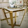 White Marble Top Small Side Table  RALPH