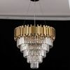 Glamor hanging chandelier, exclusive crystal lamp, round, gold ROYAL