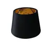 Black lampshade for a bedside lamp, glamor, round, conical, velor with a gold finish 25 cm